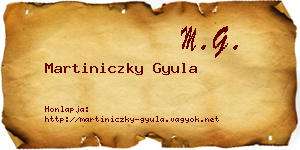 Martiniczky Gyula névjegykártya