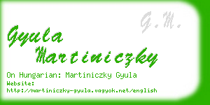 gyula martiniczky business card